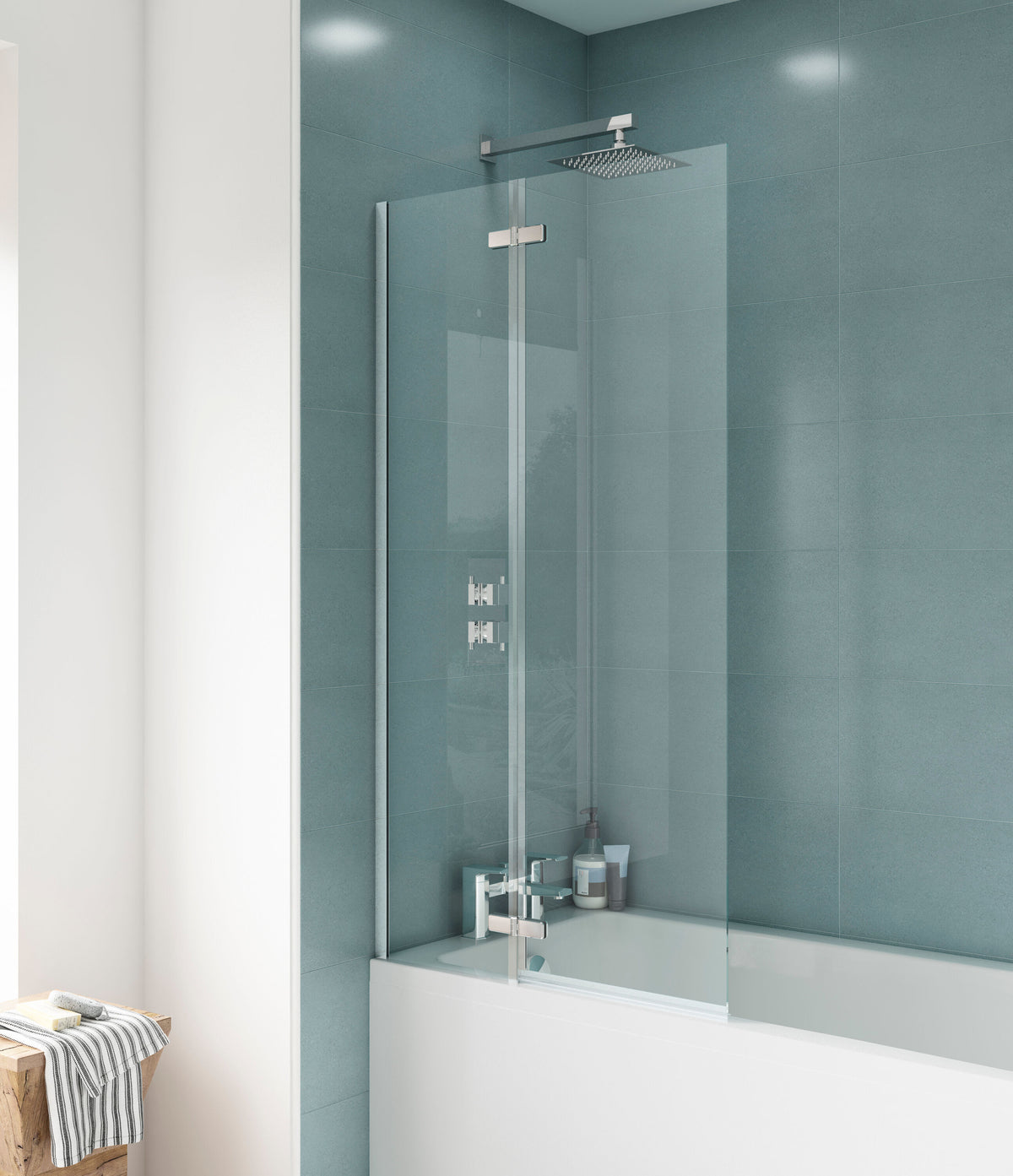 Modern Splash 760mm Chrome Hinged Bath Screen