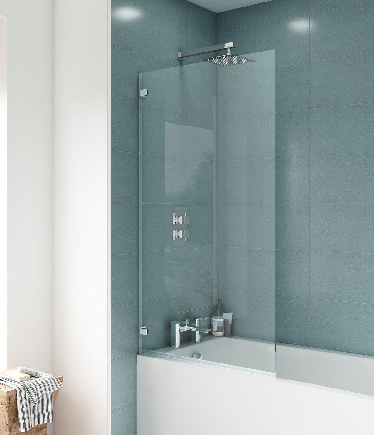 Modern Splash 800mm Chrome Bath Screen