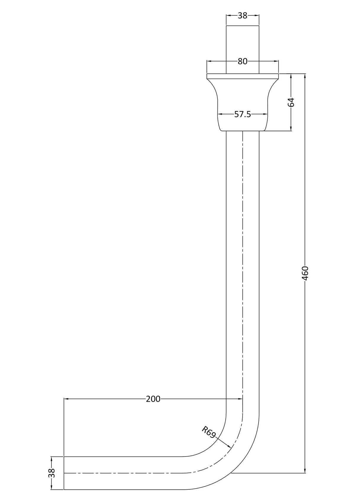 Modern Splash Brushed Brass Low Level Flush Pipe Pack