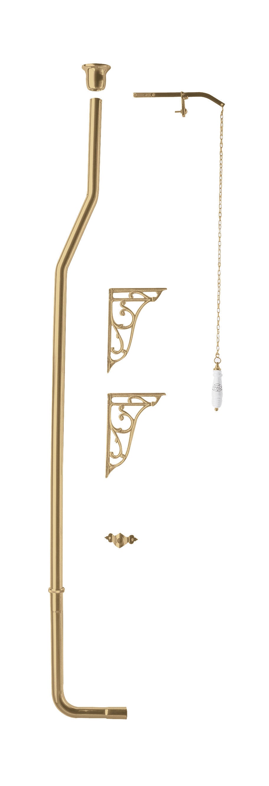 Modern Splash Brushed Brass High Level Flush Pipe Pack