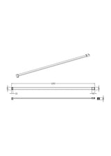 Modern Splash Brushed Pewter Wetroom Screen Support Arm
