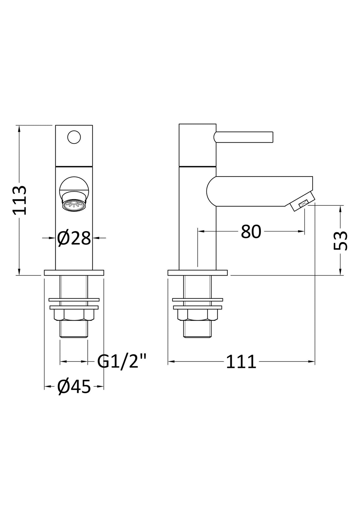 Modern Splash Series Two Chrome Basin Mixer Basin Taps