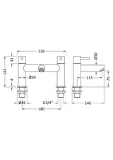 Modern Splash Series Two Chrome Bath Filler