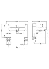 Modern Splash Series Two Chrome Bath Shower Mixer