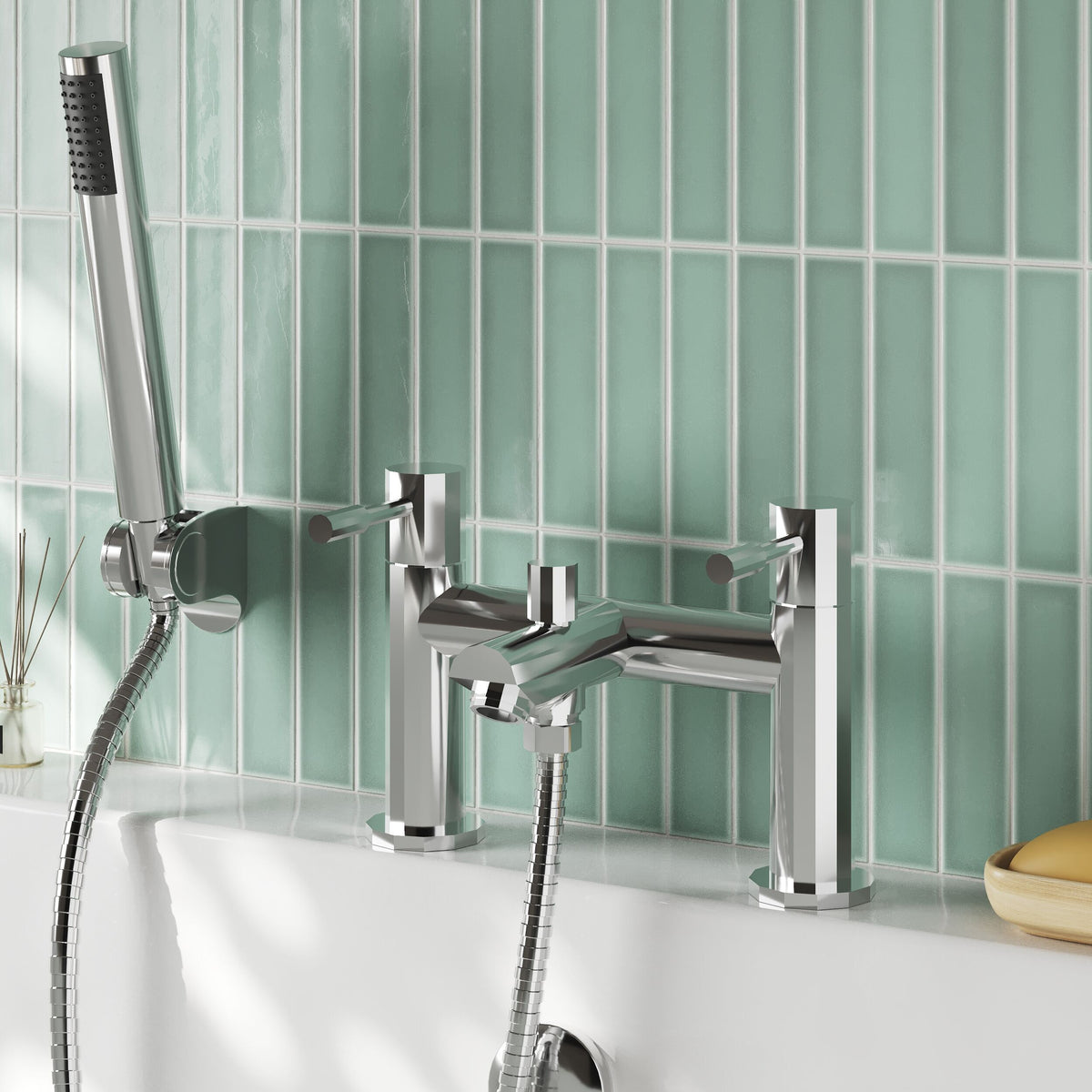 Modern Splash Series Two Chrome Bath Shower Mixer