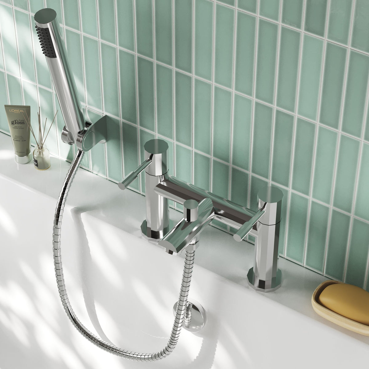Modern Splash Series Two Chrome Bath Shower Mixer