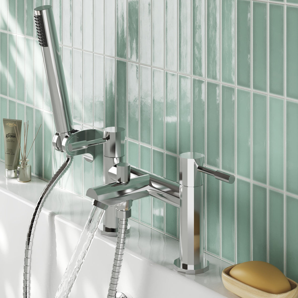 Modern Splash Series Two Chrome Bath Shower Mixer
