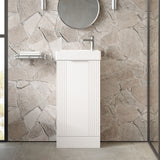 Modern Splash 400mm Stain White 1 Door Flo0r Standing Compact Vanity Unit With Basin