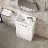 Modern Splash 400mm Stain White 1 Door Flo0r Standing Compact Vanity Unit With Basin