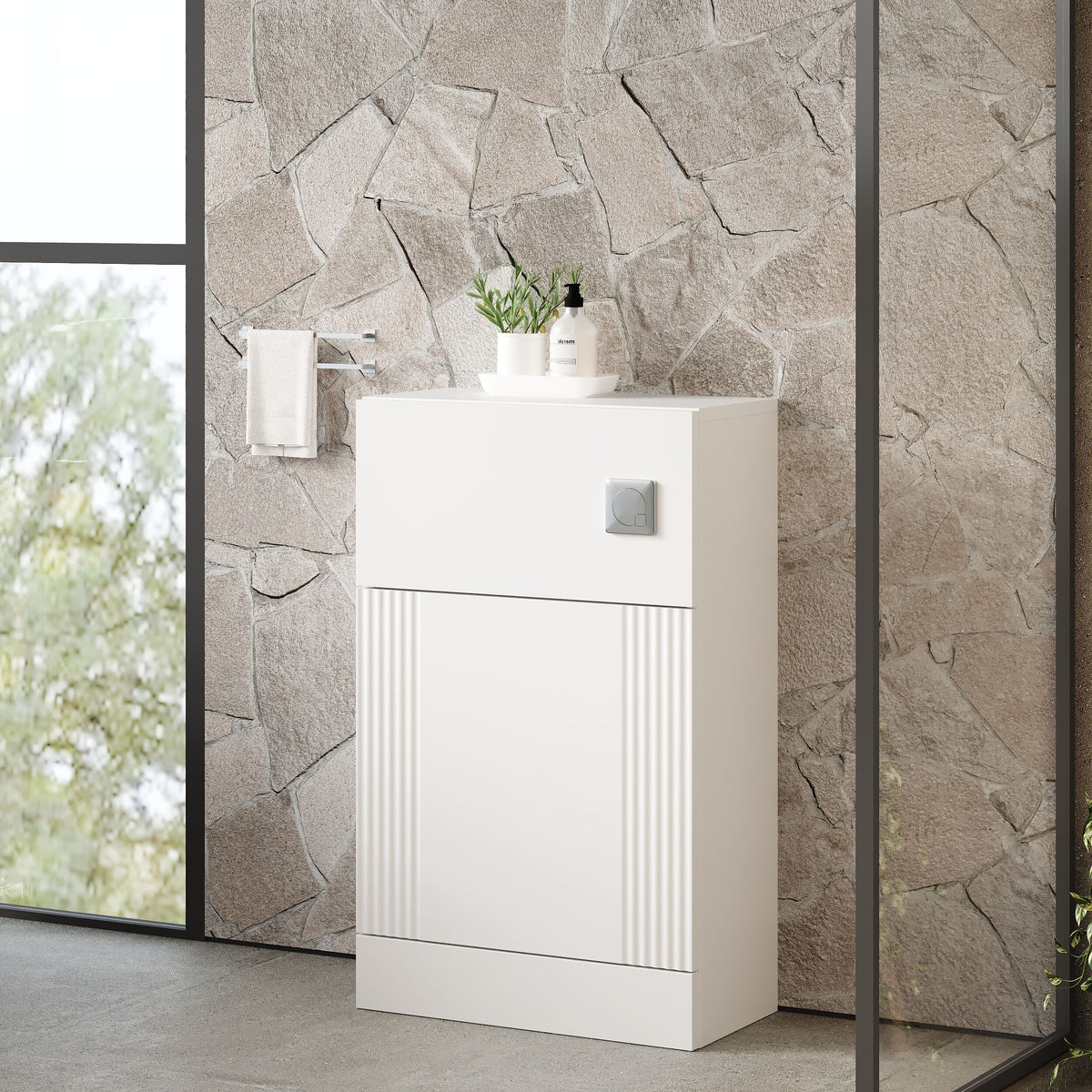 Modern Splash Satin White 500mm Floor Standing WC Unit