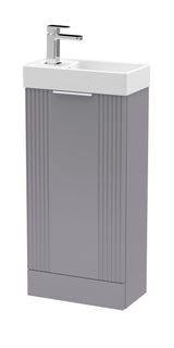 Modern Splash Compact 400mm Satin Grey  Floor Standing Vanity Unit With Ceramic Basin