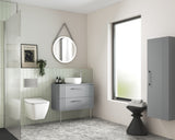 Modern Splash 400mm Satin Grey Wall Hung Tall Cabinet