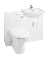 Modern Splash Saturn 1050mm Gloss White 2 Door Floor Standing Vanity Unit With Square Basin