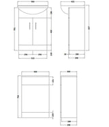 Modern Splash Saturn 1050mm Gloss White 2 Door Floor Standing Vanity Unit With Square Basin