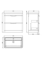 Modern Splash 800mm Gloss White 2 Drawer Floor Standing Vanity Unit With Basin