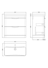 Modern Splash 800mm Gloss White 2 Drawer Floor Standing Vanity Unit With Thin Edge Basin