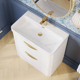 Modern Splash 800mm Gloss White 2 Drawer Floor Standing Vanity Unit With Thin Edge Basin