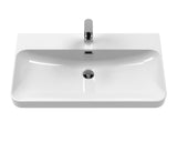 Modern Splash 800mm Gloss White 2 Drawer Wall Hung Vanity Unit With Thin Edge Basin