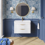 Modern Splash 800mm Gloss White 2 Drawer Wall Hung Vanity Unit With Thin Edge Basin