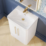 Modern Splash 600mm Gloss White 2 Door Floor Standing Vanity Unit With Thin Edge Basin