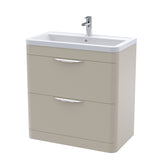 Modern Splash 800mm Pebble Grey 2 Drawer Floor Standing Vanity Unit With Basin