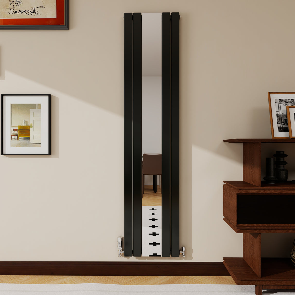 Modern Splash Vertical Flat Panel Mirror Radiator 1800x417mm Single