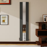 Modern Splash Vertical Flat Panel Mirror Radiator 1800x417mm Single