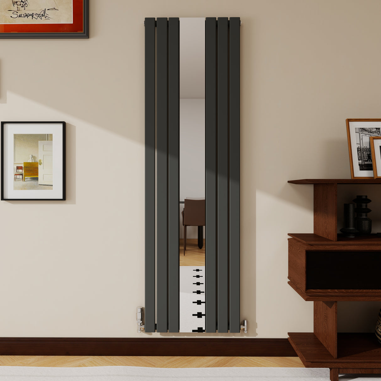Modern Splash Vertical Flat Panel Mirror Radiator 1800x553mm Single
