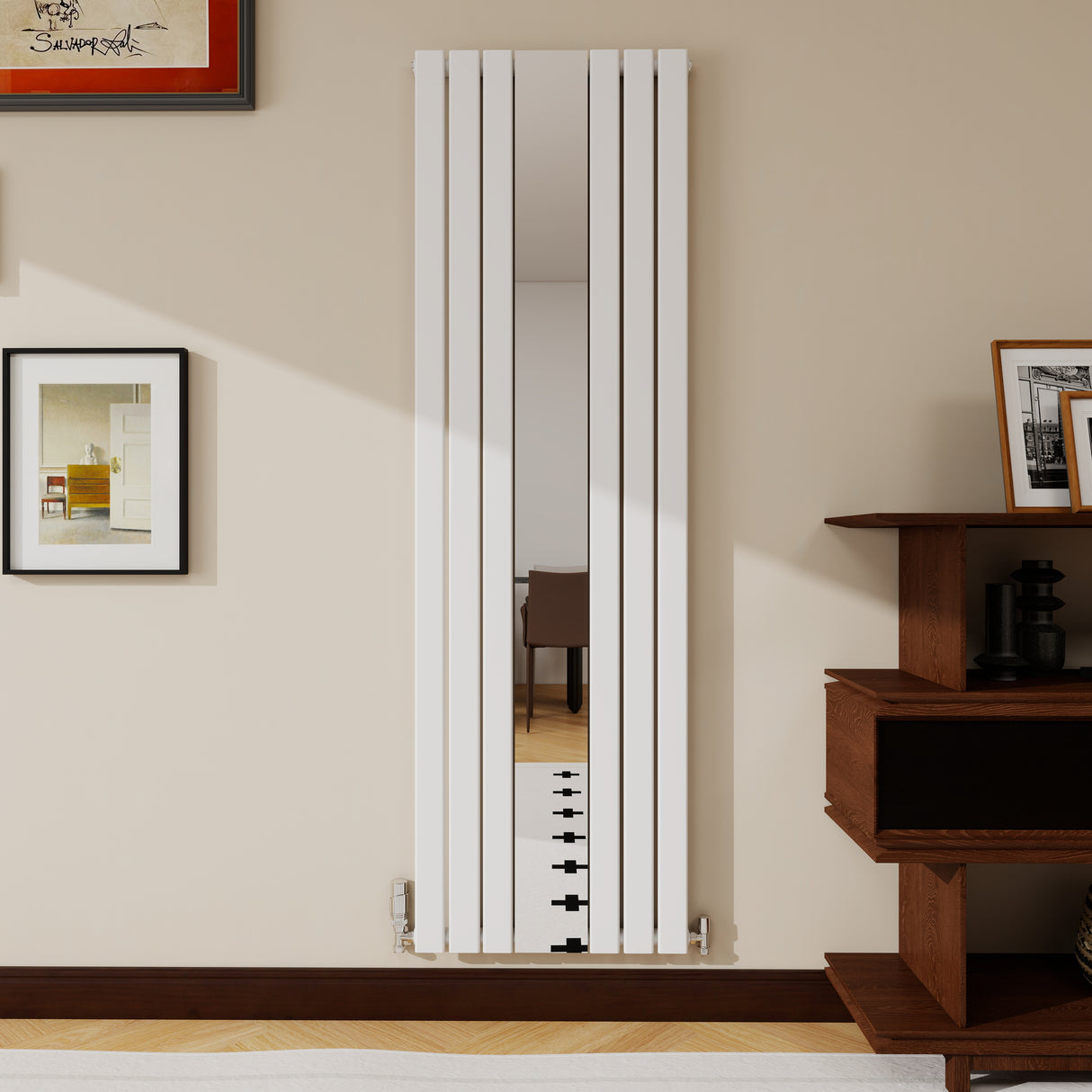 Modern Splash Vertical Flat Panel Mirror Radiator 1800x553mm Single