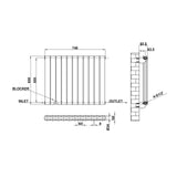 Modern Splash Flat Panel Anthracite Radiator Horizontal 600x748mm Double