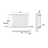 Modern Horizontal 600x748mm Single White Flat Panel Radiator