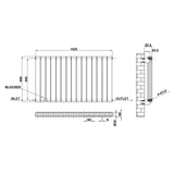 Modern Horizontal 600x1020mm Double White Flat Panel Radiator