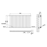 Modern Splash Flat Panel Anthracite Radiator Horizontal 600x1020mm Single