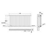 Modern Horizontal 600x1156mm Double Anthracite Flat Panel Radiator