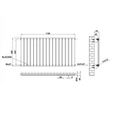 Modern Splash Flat Panel White Radiator Horizontal 600x1156mm Single