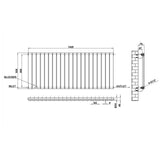 Modern Splash Flat Panel Anthracite Radiator Horizontal 600x1428mm Single