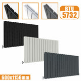 Modern Horizontal 600x1156mm Double Anthracite Flat Panel Radiator