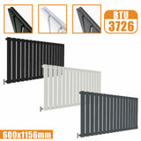 Modern Splash Flat Panel Anthracite Radiator Horizontal 600x1156mm Single