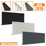 Modern Splash Flat Panel Anthracite Radiator Horizontal 600x1428mm Double