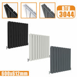 Modern Splash Flat Panel Anthracite Radiator Horizontal 600x612mm Double Panels