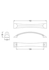 128mm Satin Nickel D Handle