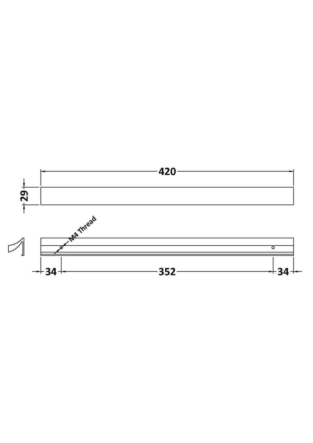 420mm Chrome Handle