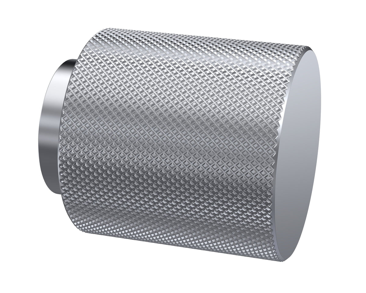 Round Satin Silver Knurled Knob