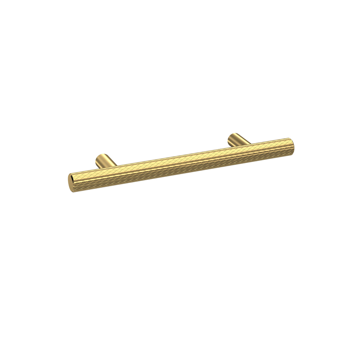 96mm Brushed Brass Knurled Bar Handle