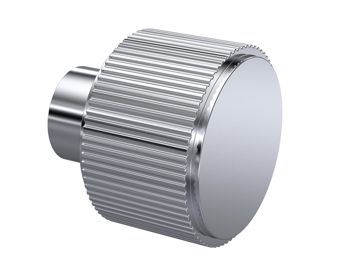 Chrome Fluted Furniture Knob