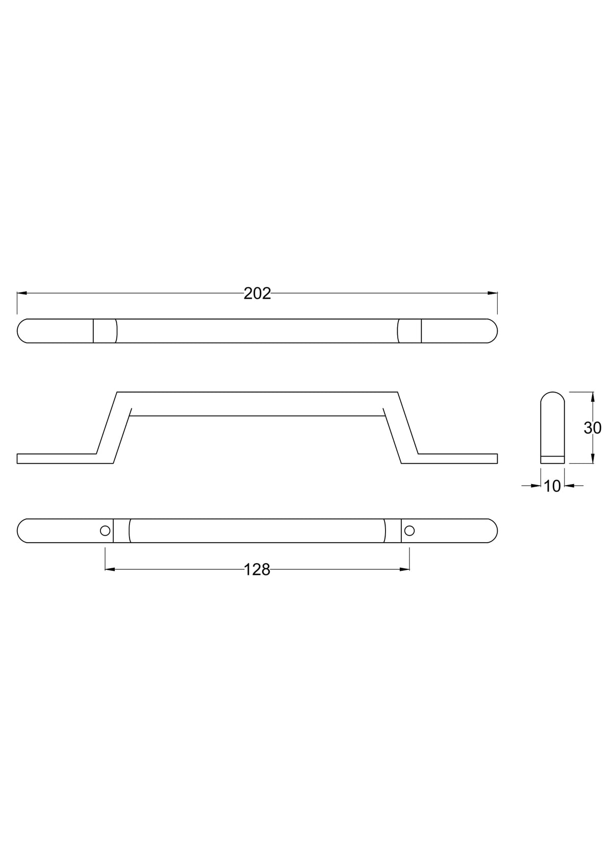 128mm Round Chrome Strap Handle
