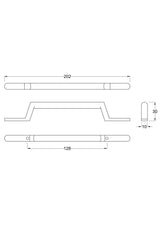 128mm Round Chrome Strap Handle