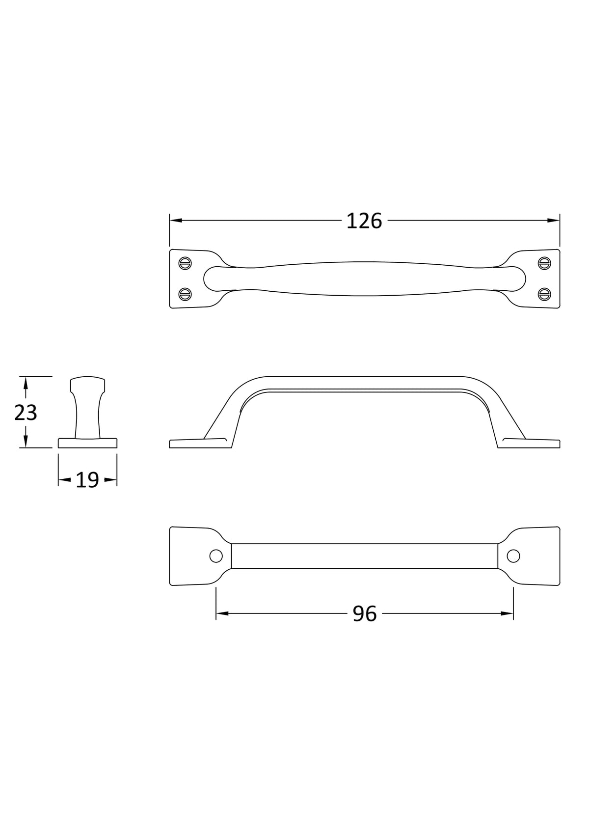 96mm Satin Nickel Handle