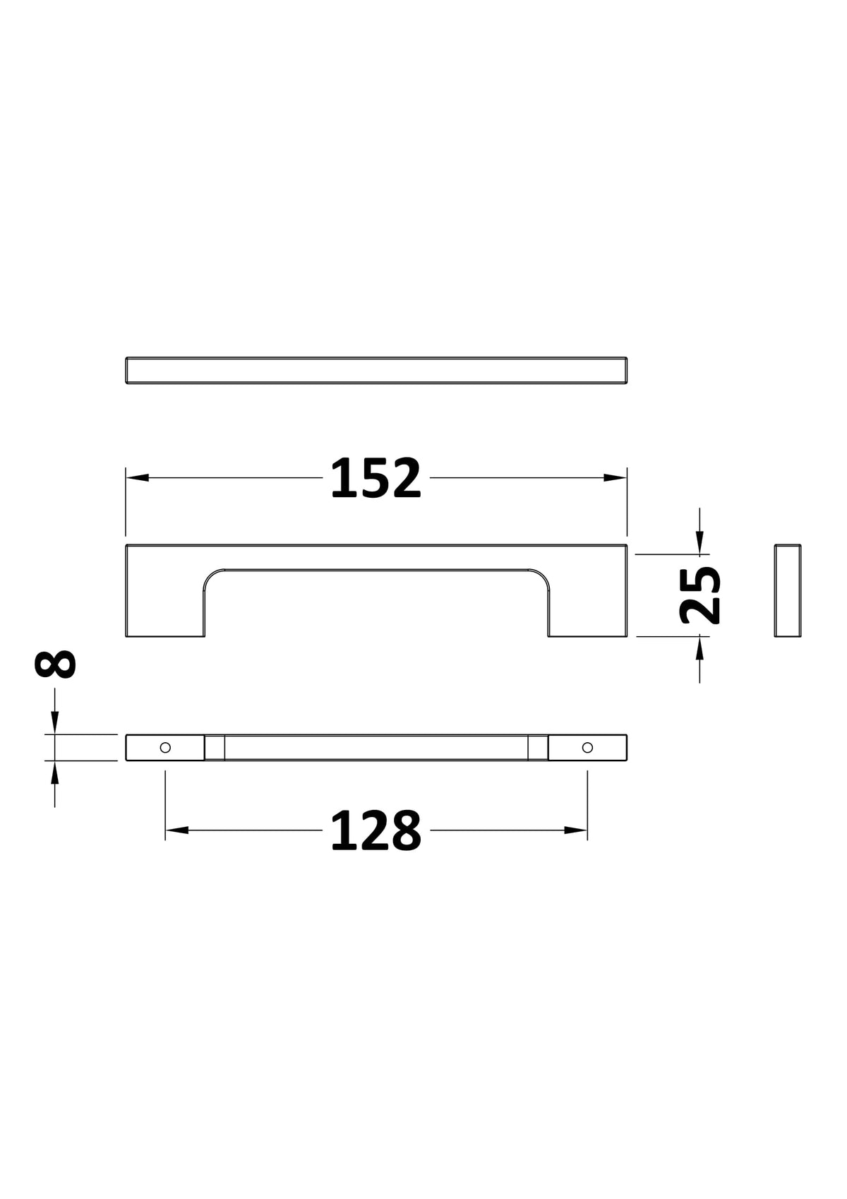 150mm Satin Nickel D Handle