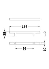 155mm Brushed Brass Bar Handle